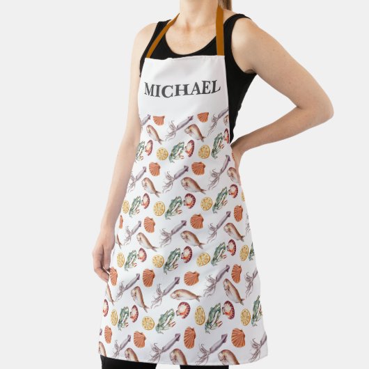 Seefrüchte Krebserkrankung Koch Monogramm Schürze (InSitu)