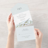 Seegartenmonographie Hochzeit Traditionell All In One Einladung (Abreißen)