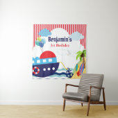 Seegeburtstags-/Babyparty-Hintergrund-Fahne Wandteppich (Beispiel)
