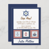 Seegeburtstags-Party Einladung (Vorne/Hinten)