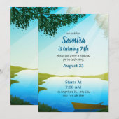 Seegeburtstagseinladungsvorlage Flusse Geburtstag Einladung (Vorne/Hinten)