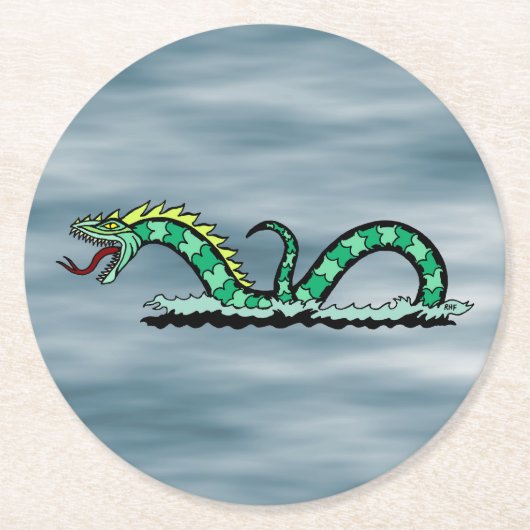 Seegefahrene Runder Pappuntersetzer (Vorderseite)