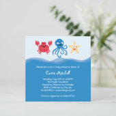 Seegeschöpf-Babyparty-Einladung Einladung (Stehend Vorderseite)