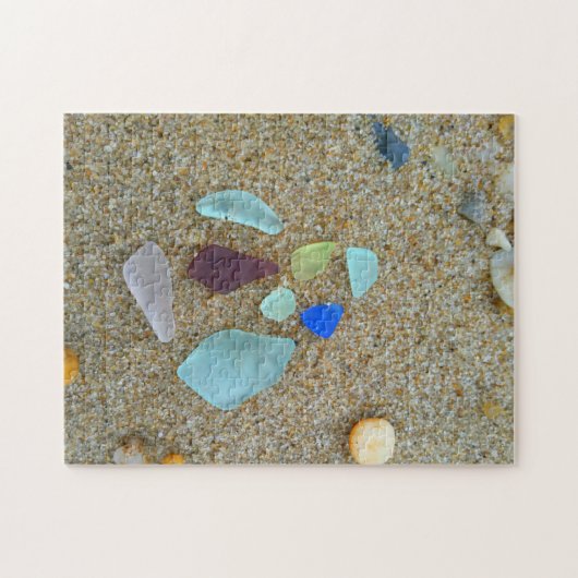 Seeglas auf Strand Puzzle (Horizontal)