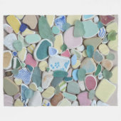 Seeglas, blauer Aquapastell der Strandglastonwaren Fleecedecke (Vorderseite (Horizontal))