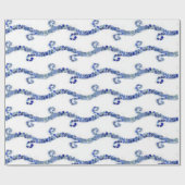 Seeglas - Blauwellen Geschenkpapier (Flach)