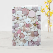 Seeglas, Foto-Grußglaskarte des Strandes rosa Karte (Gelbe Blume)