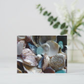 Seeglas-Muschel gesammelt Postkarte (Stehend Vorderseite)