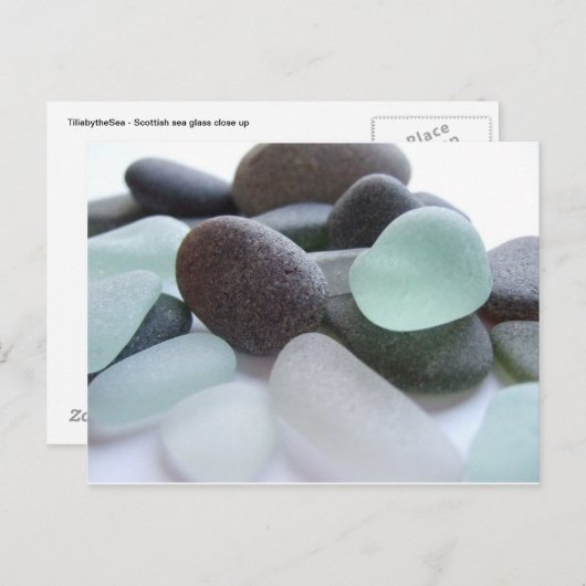 Seeglas-Postkarte - Schottisches Meerglas nah Postkarte (Vorne/Hinten)