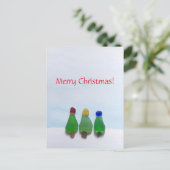 Seeglas, Strand Glasweihnachtspostkarte Feiertagspostkarte (Stehend Vorderseite)