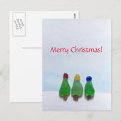 Seeglas, Strand Glasweihnachtspostkarte Feiertagspostkarte (Vorne/Hinten)