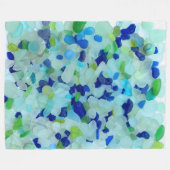 Seeglas, Strandglaskobaltblau-Aquagrün Fleecedecke (Vorderseite (Horizontal))