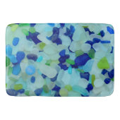 Seeglas, Strandglaskobaltblau, Grün, Aqua Badematte (Vorderseite)