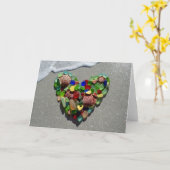 Seeglas, Strandglasregenbogen-Herzfreier raum Karte (Gelbe Blume)