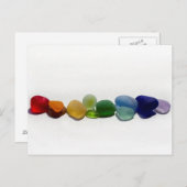 Seeglas, Strandglasregenbogenpostkarte Postkarte (Vorne/Hinten)