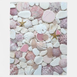 Seeglas, Strandglastonwarenrosa-Muschelpastell Fleecedecke