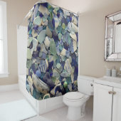 Seeglas, Strandtonwaren, Kobaltblau, Aqua, grün Duschvorhang (Beispiel)