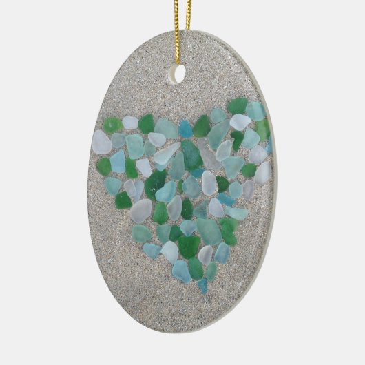 Seeglasherz Keramik Ornament (Links)