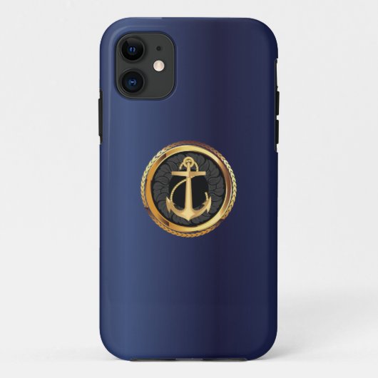 Seegoldanker-Marine-Blau iPhone 5 Fall Case-Mate iPhone Hülle (Rückseite)