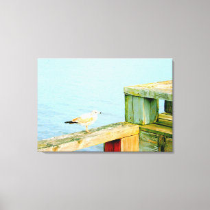 Seegras auf Dock umhüllte Leinwand
