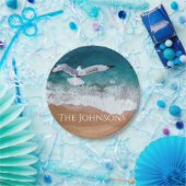 Seegras über dem Meeresufer Pappteller (Party)