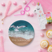 Seegras über dem Meeresufer Pappteller (Party)