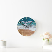 Seegras über dem Meeresufer Runde Wanduhr (Zuhause)