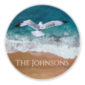 Seegras über der Meeresküste Keramikknauf (Vorderseite)