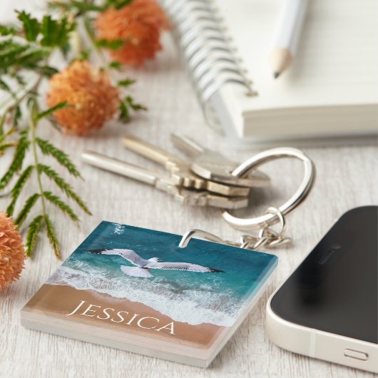 Seegras über der Meeresküste Schlüsselanhänger (Vorderseite rechts)