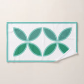 Seegras und aquamarines Blumenmuster auf Weiß Badhandtuch Set (Handtuch)
