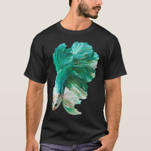 Seegrasgrüner Weißer Betta Siamesischer Kampffisch T-Shirt