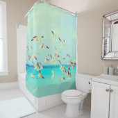 Seegrasmöwe im Flug Duschvorhang (Beispiel)