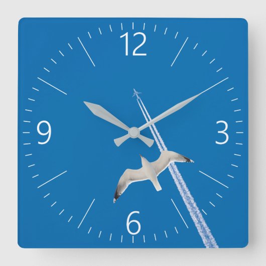 Seegrund und quadratische wanduhr (Vorderseite)
