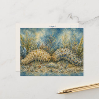 Seegurke Ozean Aquarell Postkarte