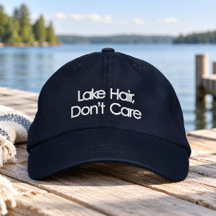 Seehaar ist egal, lustige Sommer-Lake-Ästhetik Bestickte Baseballkappe
