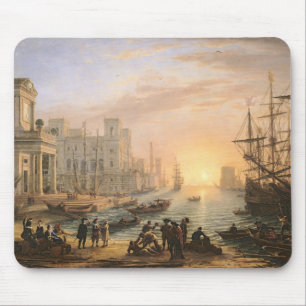 Seehafen an Sonnenuntergang, 1639 Mousepad