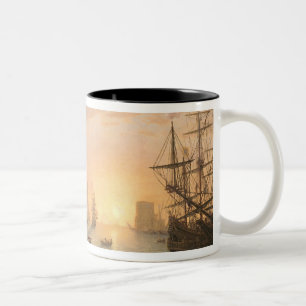 Seehafen an Sonnenuntergang, 1639 Zweifarbige Tasse