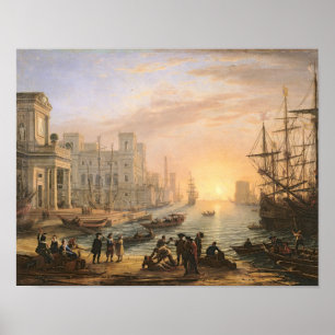 Seehafen bei Sunset, 1639 Poster