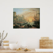 Seehafen bei Sunset, 1639 Poster (Küche)