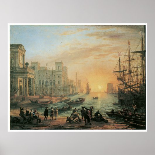 Seehafen bei Sunset, 1639 Poster (Vorne)