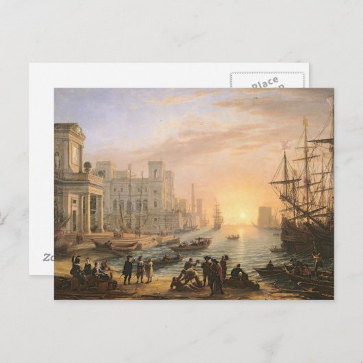 Seehafen bei Sunset, 1639 Postkarte (Vorne/Hinten)