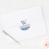 Seehafen Fog Wedding | Custom Monogram Runder Aufkleber (Umschlag)