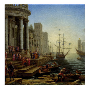 Seehafen mit der Einschiffung von Saint Ursula Poster