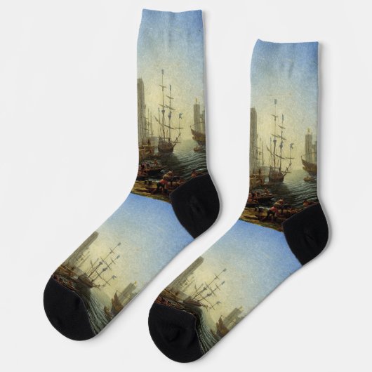 Seehafen mit der Einschiffung von Saint Ursula Socken (Linkes Detail)
