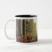 Seehafen mit der Einschiffung von St Ursula Zweifarbige Tasse (Links)