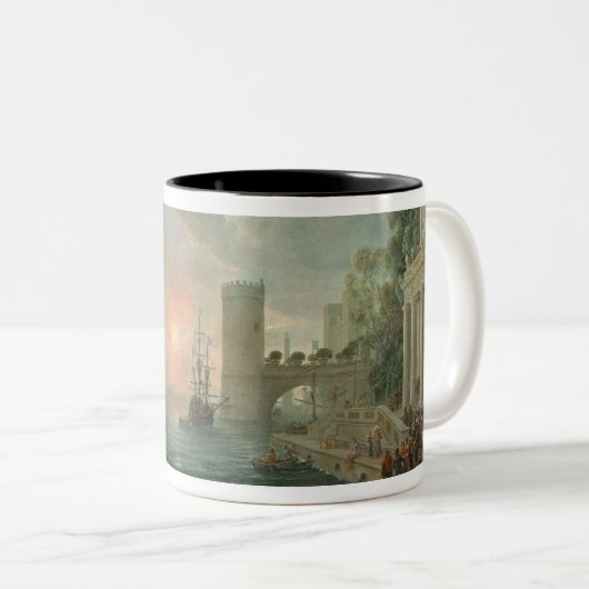 Seehafen mit der Einschiffung Zweifarbige Tasse (VorderseiteRechts)