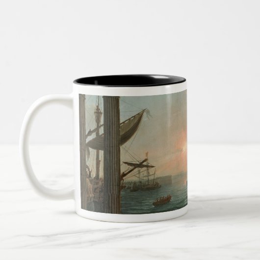 Seehafen mit der Einschiffung Zweifarbige Tasse (Links)