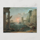 Seehafen mit Einschiffung Postkarte (Vorderseite)