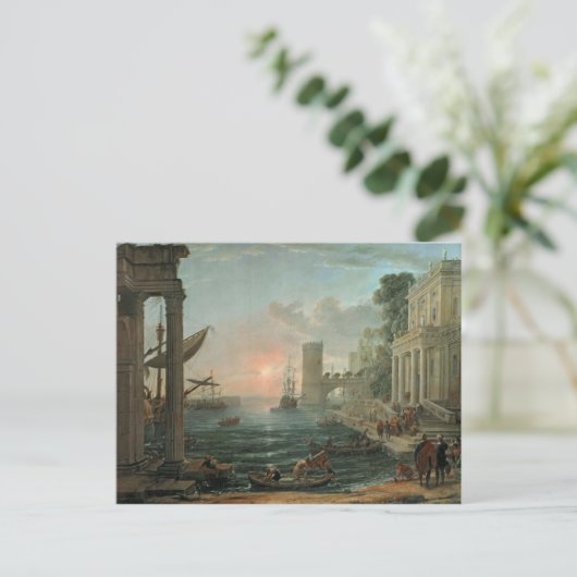 Seehafen mit Einschiffung Postkarte (Stehend Vorderseite)