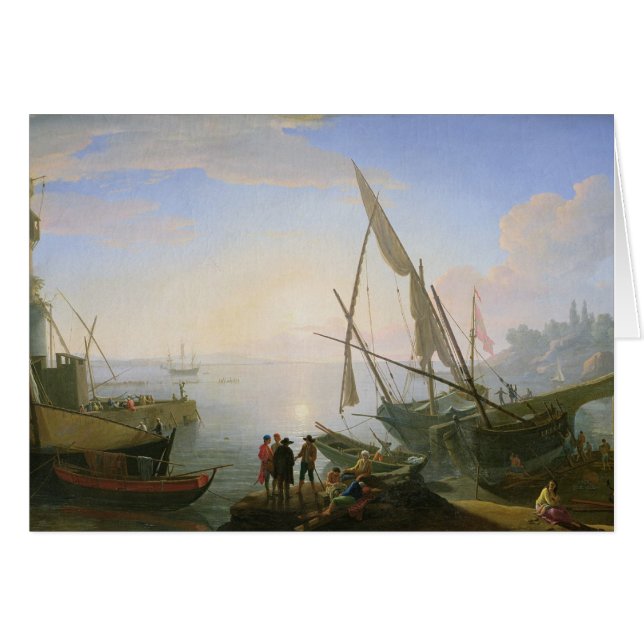 Seehafen mit Sonnenuntergang (Vorderseite (Horizontal))